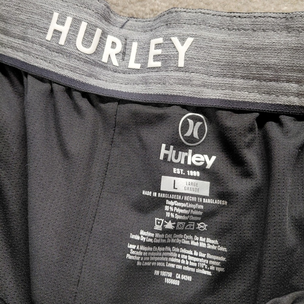 Hurley Men Swimwear L Red Blue Lined Swim Trunk Striped Board Shorts 7.5" Inseam - Picture 9 of 10